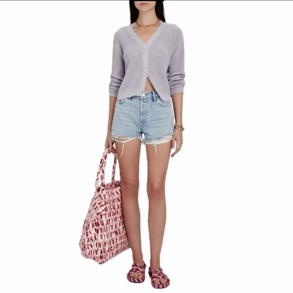 GRLFRND Helena Cut-Off Denim Shorts, EUC - Size 26 - Picture 4 of 14